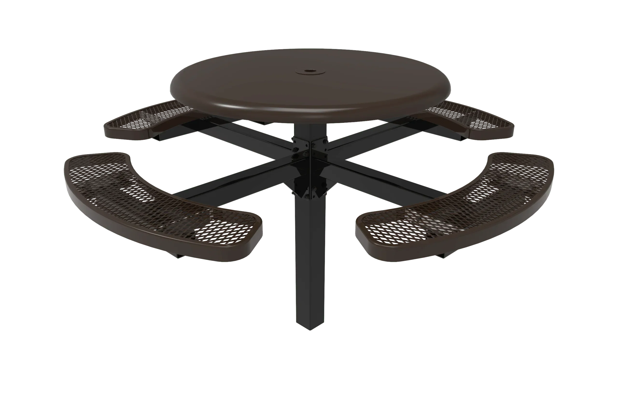 Round Solid Top 46" Pedestal Picnic Table - Image 2