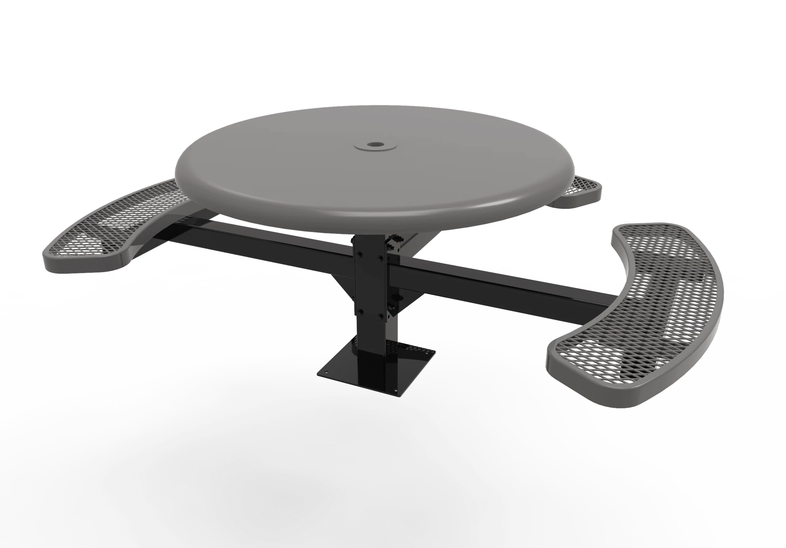 Round Solid Top 46" Pedestal Picnic Table - Image 3
