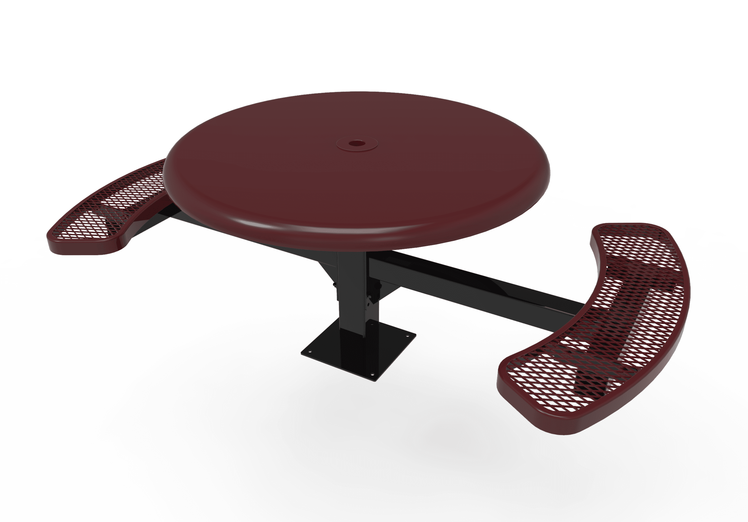 Round Solid Top 46" Pedestal Picnic Table - Image 4