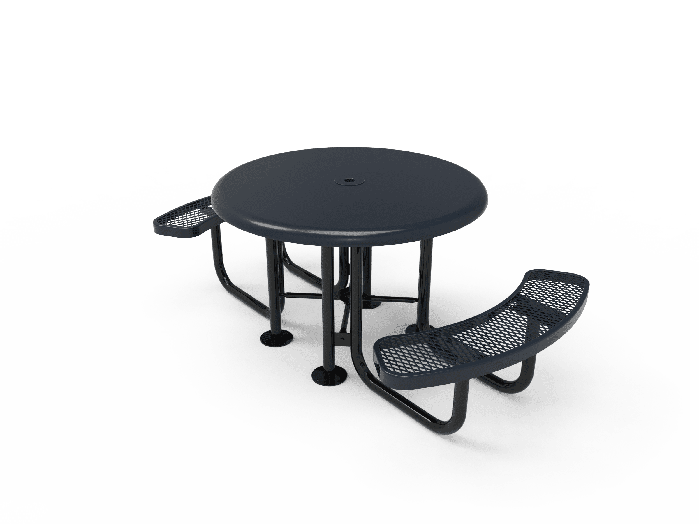 Round Solid Top 46" Commercial Picnic Table - Portable - Image 3