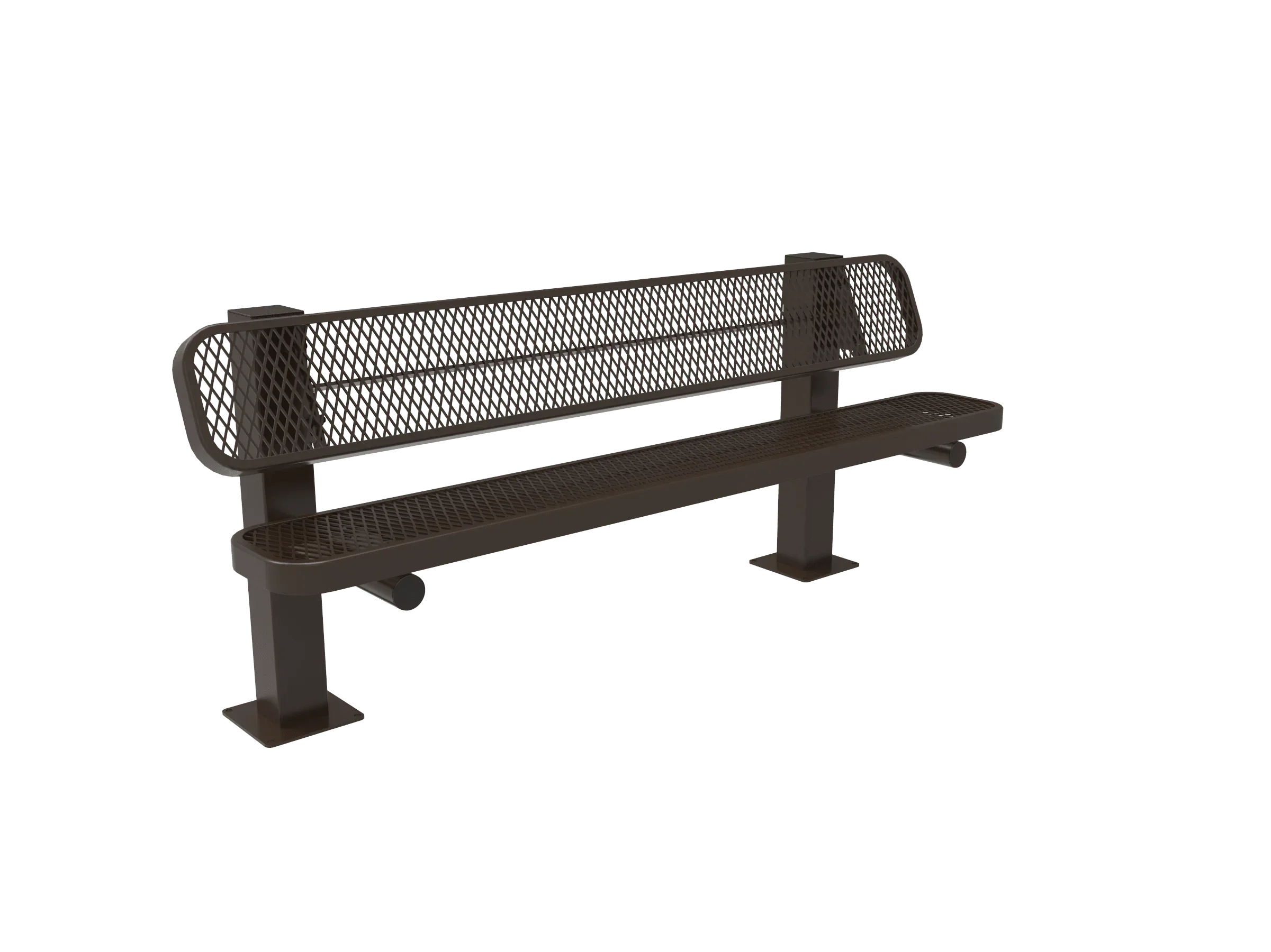 Single Pedestal Commercial Outdoor Park Bench - Thermoplastic - Image 3