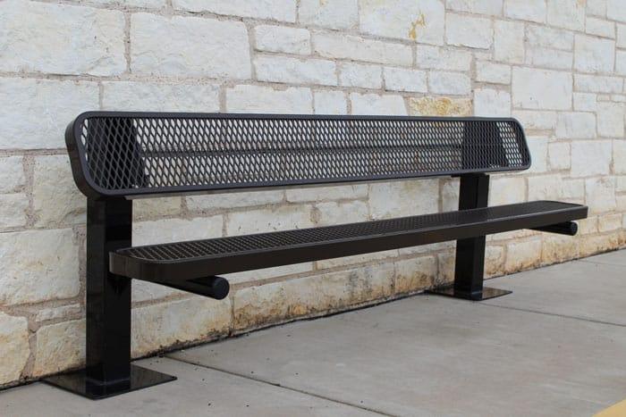 Single Pedestal Commercial Outdoor Park Bench - Thermoplastic - Image 5