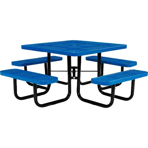 Square Portable Outdoor Picnic Table - 46" - Punched Steel - Image 3
