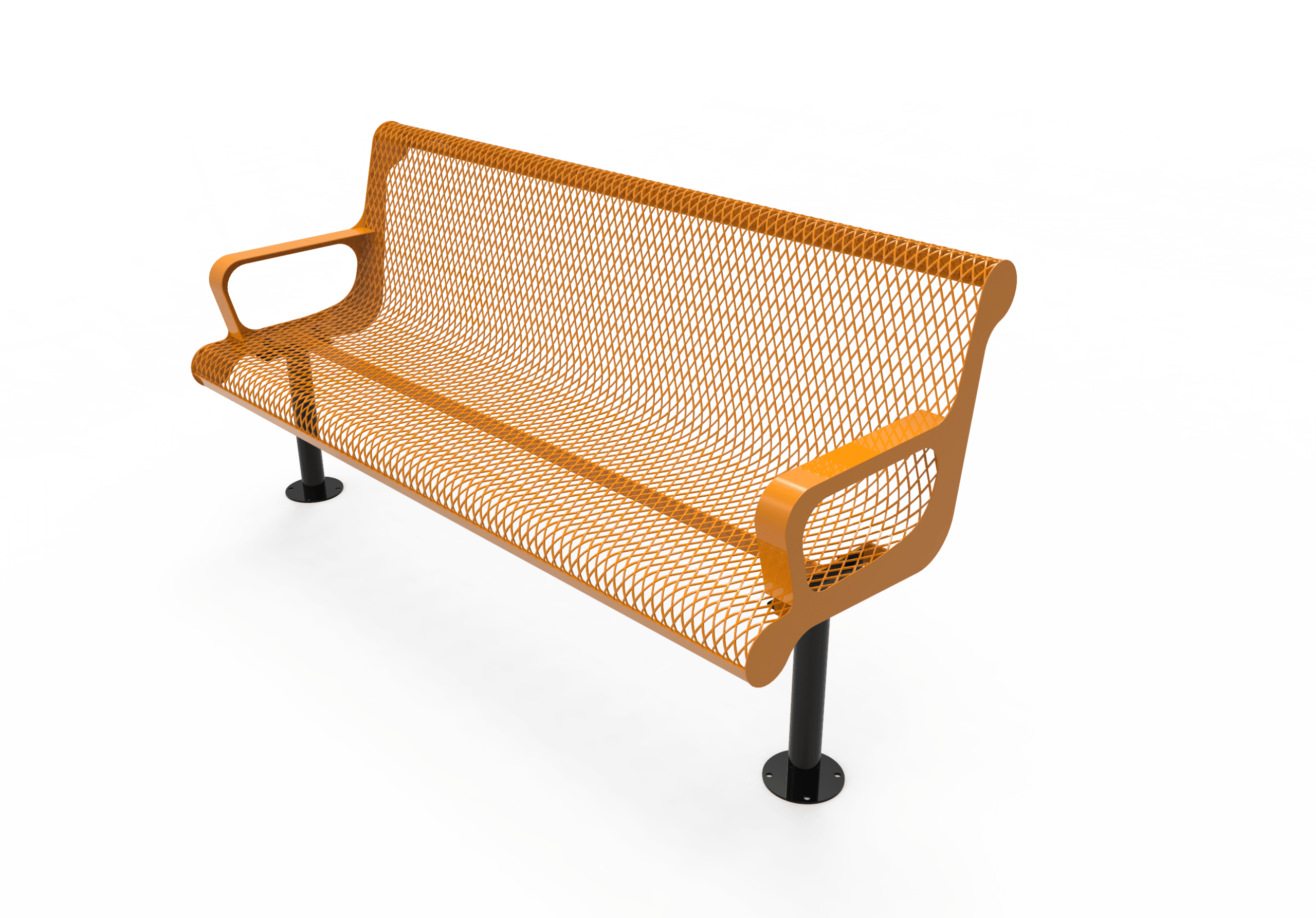 Standard Metal Comfort Contoured Park Bench - Image 4