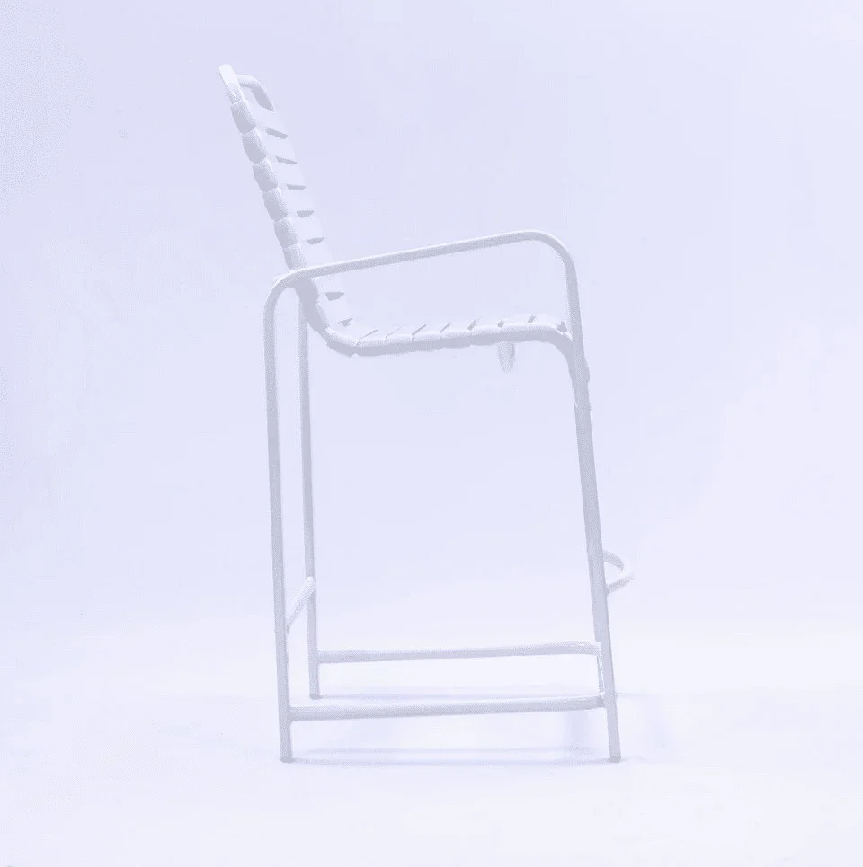 Vinyl Strap Aluminum Commercial Pool Bar Stool Chair With Arms - Image 3