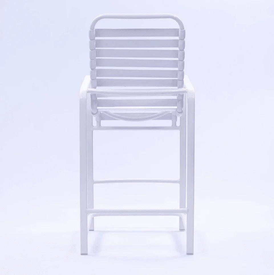 Vinyl Strap Aluminum Commercial Pool Bar Stool Chair With Arms - Image 4