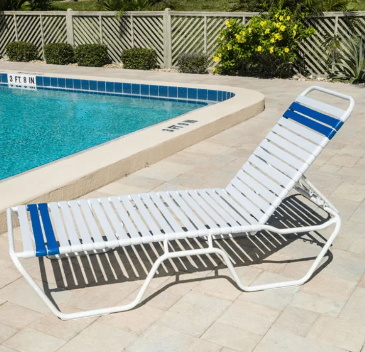 Vinyl Strap Pool Chaise Lounge - 14 in Height - Image 3